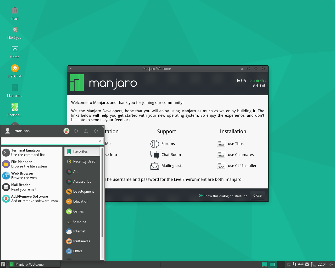 Manjaro desktop